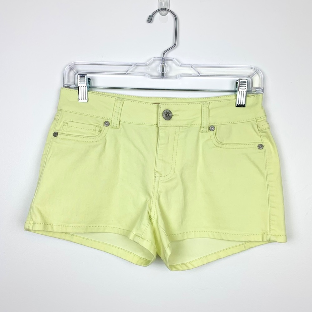 Blue Spice Green Yellow Cotton Stretch Shorts